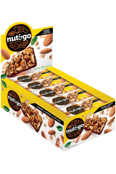 Nut&Go Батончик Миндаль-Карамель, 34 гр.