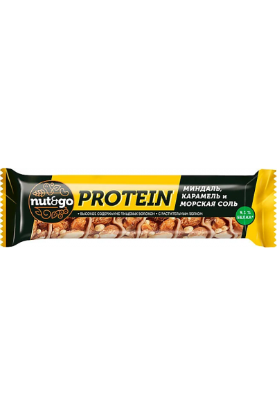 Nut&Go Protein Батончик Миндаль-Карамель, 40 гр.