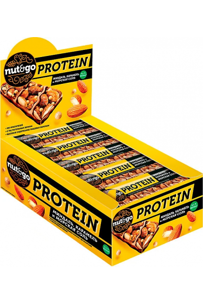 Nut&Go Protein Батончик Миндаль-Карамель, 40 гр.