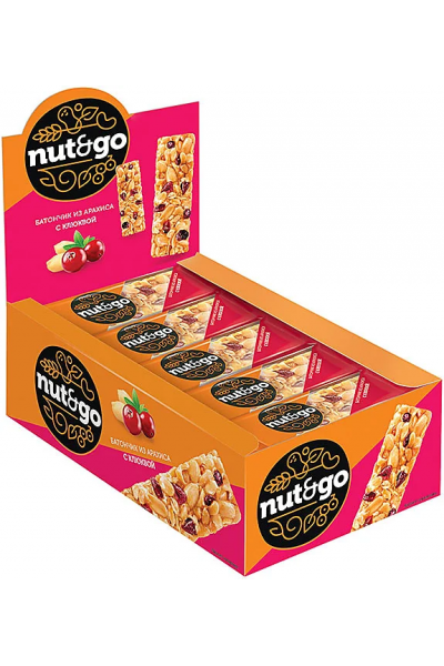 Nut&Go Батончик Арахис-Клюква, 42 гр.