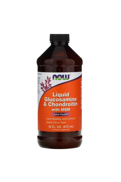 Now Foods Liquid Glucosamine & Chondroitin with MSM (Цитрус) 473 мл.