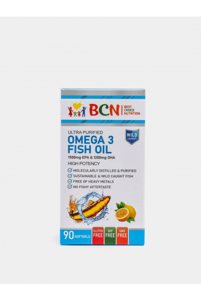 BCN Omega 3 Fish Oil (Омега 3), 1500EPA/1200DHA, 90 капс