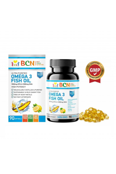 BCN Omega 3 Fish Oil (Омега 3), 1500EPA/1200DHA, 90 капс