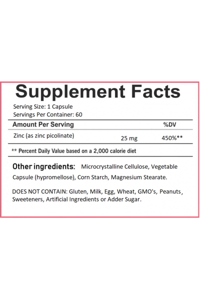 BCN Zinc Picolinate (Цинк пиколинат), 25 мг, 60 капс
