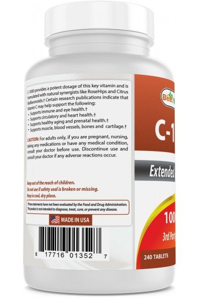 Best Naturals Vitamin C-1000 (Витамин С), 240 таб