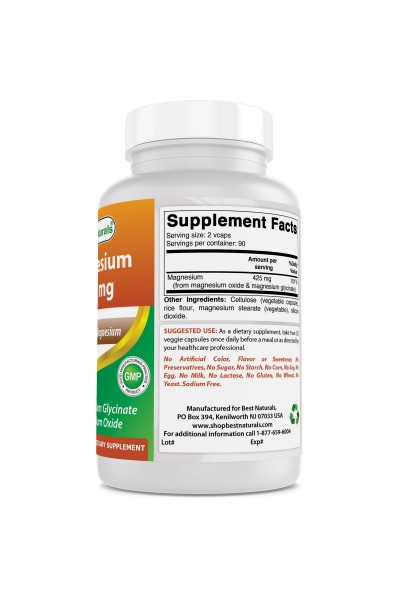 Best Naturals Magnesium (Магний), 425 мг, 180 капс Best Naturals Magnesium (Магний), 425 мг, 180 капс