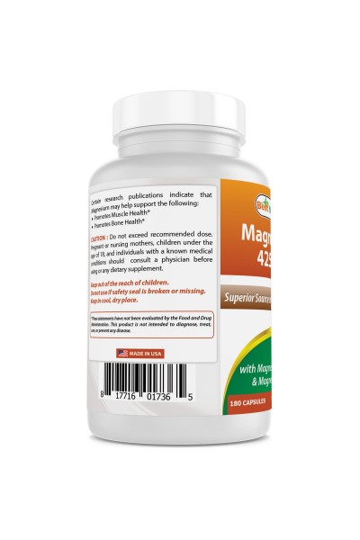 Best Naturals Magnesium (Магний), 425 мг, 180 капс Best Naturals Magnesium (Магний), 425 мг, 180 капс