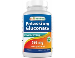 Best Naturals Potassium Gluconate (Глюконат калия), 595 мг, 60 капс