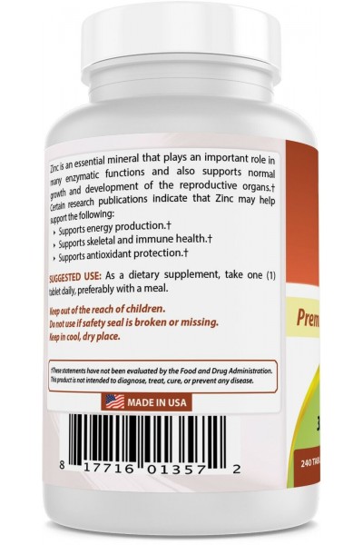 Best Naturals Zinc (Цинк), 50 мг, 90 капс