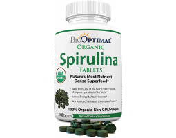 BioOptimal Organic Spirulina (Спирулина), 0.5 мг, 240 таб