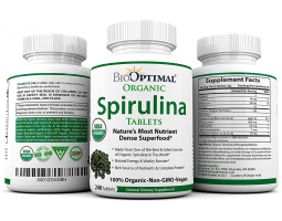 BioOptimal Organic Spirulina (Спирулина), 0.5 мг, 240 таб-foto2