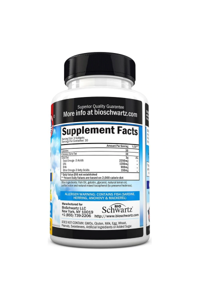 BioSchwartz Omega 3 Fish Oil (Омега 3), 1200EPA/900DHA, 90 капс
