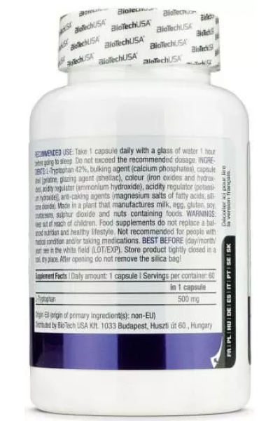 Л-Триптофан L-Tryptophan BiotechUSA, 60 капс.