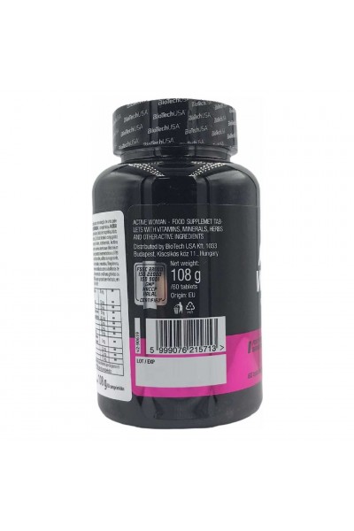 Vitamins Active Woman BioTechUSA, 60 таблеток (30 порций)