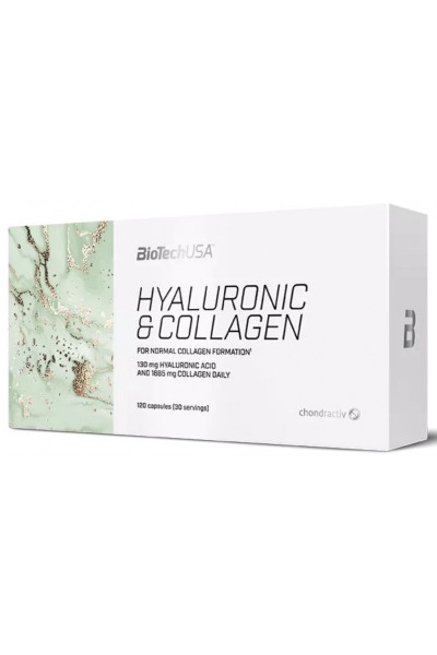 Гиалуроновая кислота и коллаген BioTech USA Hyaluronic and Collagen, 120 капс.