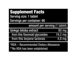 Ginkgo Biloba BioTechUSA, 90 таблеток (90 порции)-foto2