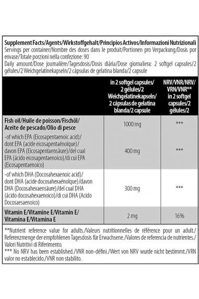 Mega Omega 3 BiotechUSA, 180 капсул (90 порции)