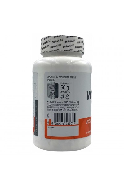 Vitamin D3 BioTechUSA, 50 мкг (60 таблеток) Vitamin D3 BioTechUSA, 50 мкг (60 таблеток)