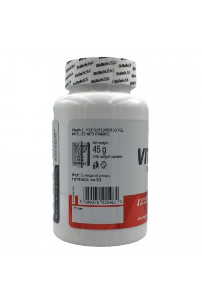 Vitamin E BioTechUSA, 100 капсул (100 порций)