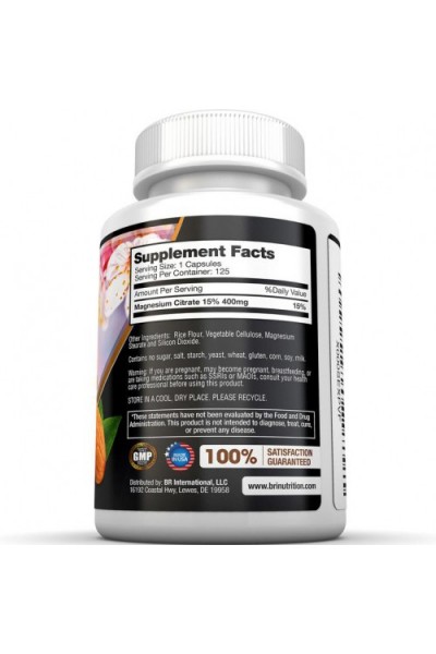 Magnesium Citrate from Bri Nutrition, 400 mg (125 caps) Magnesium Citrate from Bri Nutrition, 400 mg (125 caps)