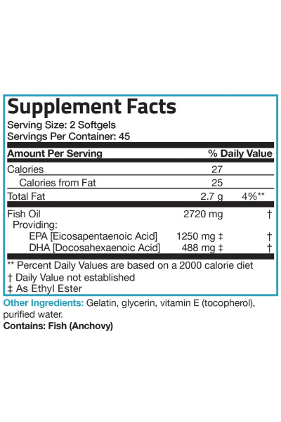 Omega-3 Fish Oil 1250EPA/488DHA from Bronson (90 caps) Omega-3 Fish Oil 1250EPA/488DHA from Bronson (90 caps)