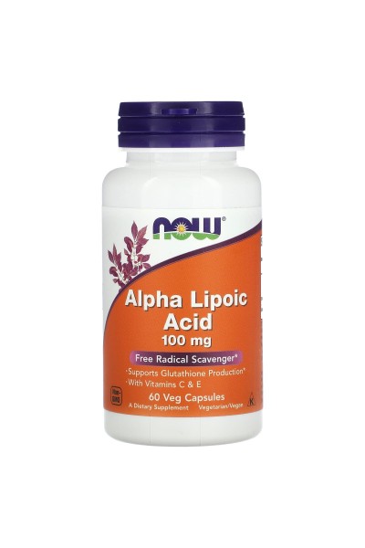Альфа-липоевая кислота Now Foods Alpha Lipoic Acid, 100 мг, 60 капс. 