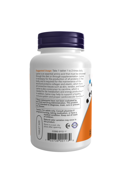 Лизин NOW L-lysine 1000 мг. 100 табл.