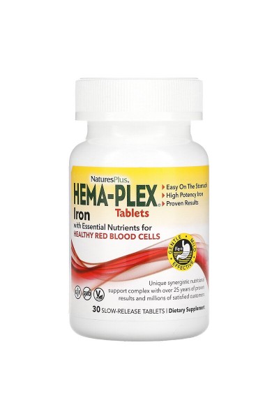 Железо NaturesPlus Hema-Plex Iron, 30 табл.