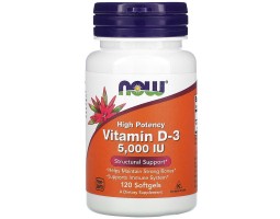 Витамин D-3 5000 Now Foods Vitamin D-3 5000, 120 капс.