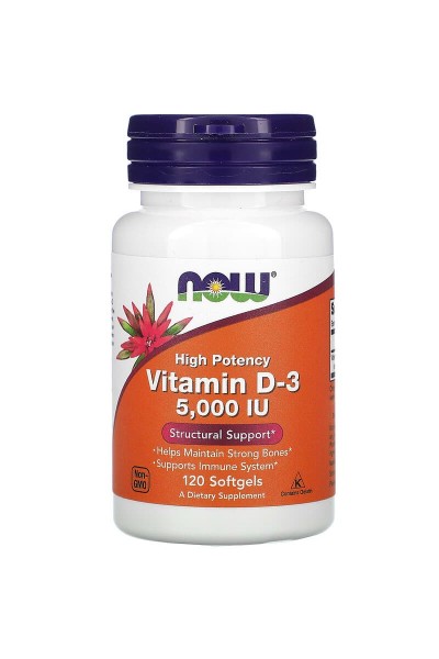 Витамин D-3 5000 Now Foods Vitamin D-3 5000, 120 капс.