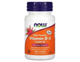 Витамин D-3 Now Foods Vitamin D-3 2000 IU,  240 капс.
