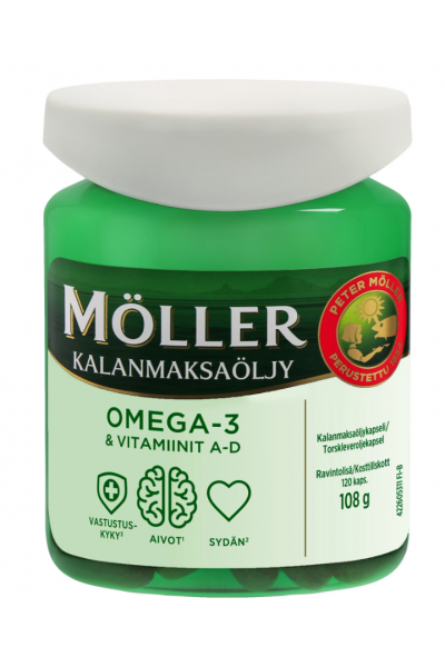 Мёллер Möller Omega-3 & Vitamins A+D 120 капс. Мёллер Möller Omega-3 & Vitamins A+D 120 капс.