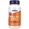 Mega D3 и MK-7, 180 мкг от Now Foods (120 caps)