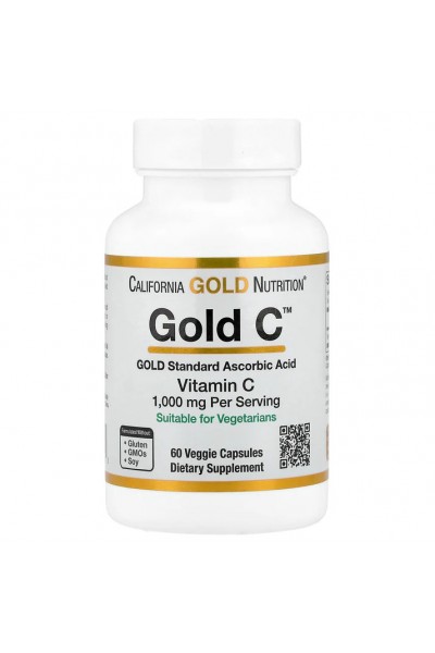 Витами C California Gold Nutrition Gold C 1000 мг. 60 капсул