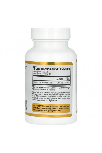 Витами C California Gold Nutrition Gold C 1000 мг. 60 капсул