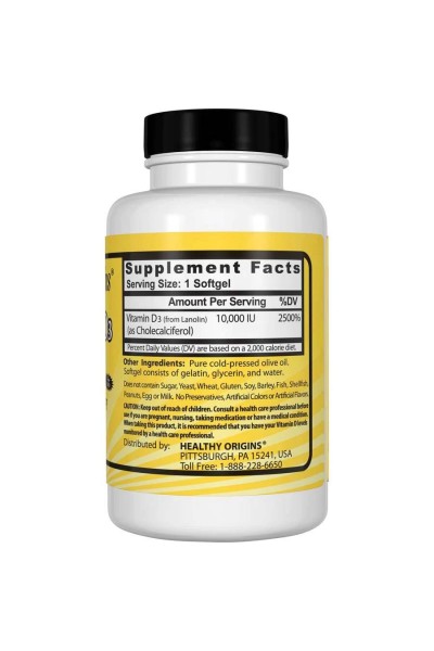 Healthy Origins Vitamin D3 10000 IU (Витамин Д3), 120 капс