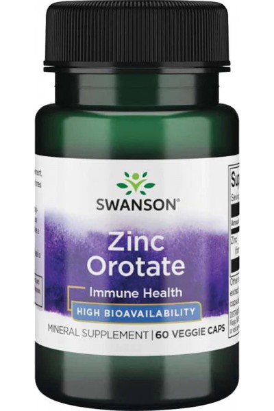Swanson Zing Orotate (Цинк оротат), 10 мг, 60 вег капс