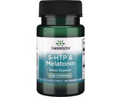 Swanson 5-HTP & melatonin (5-хтп и мелатонин), 30 вег капс