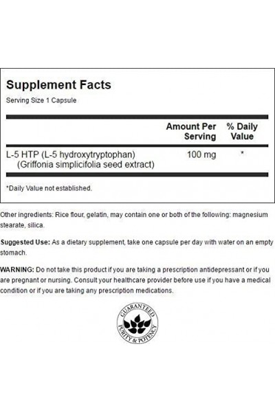 Swanson 5-HTP (5-хтп), 100 мг, 60 капс