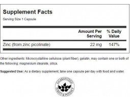 Swanson Zinc Picolinate (Цинк пиколинат), 22 мг, 60 капс-foto2