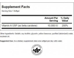 Swanson Beta Carotene 10000IU (Бета каротин), 100 капс-foto2