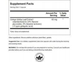 Swanson Ginkgo Biloba Extract (Гинкго билоба), 60 мг, 120 капс-foto2