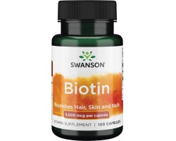 Swanson Biotin 5000 мкг  30, 100 капс.