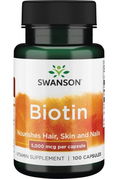 Swanson Biotin (Биотин), 5000 мг, 30 капс