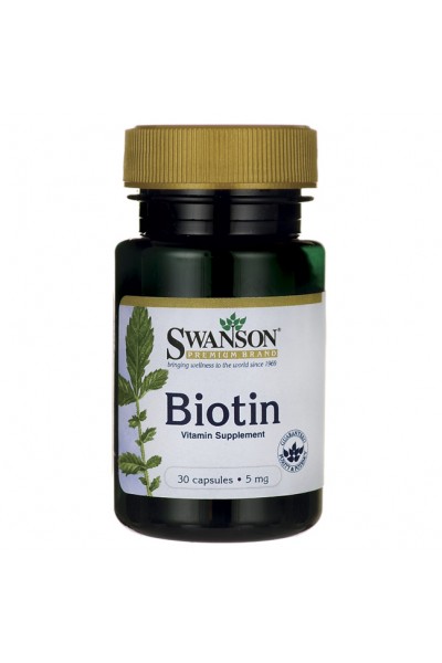 Swanson Biotin (Биотин), 5000 мг, 30 капс