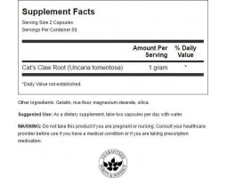 Swanson Cat's claw (Кошачий коготь), 500 мг, 100 капс-foto2