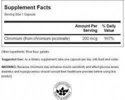 Swanson Chromium Picolinate (Хром пиколинат), 200 мг, 100 капс-foto2