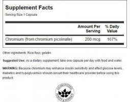 Swanson Chromium Picolinate (Хром пиколинат), 200 мг, 100 капс-foto2