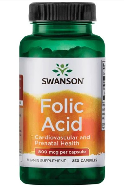 Swanson Folic acid (Фолиевая кислота), 800 мг, 250 капс