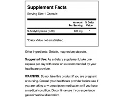 NAC / N-Ацетилцистеин от Swanson 600мг 100капс.-foto2